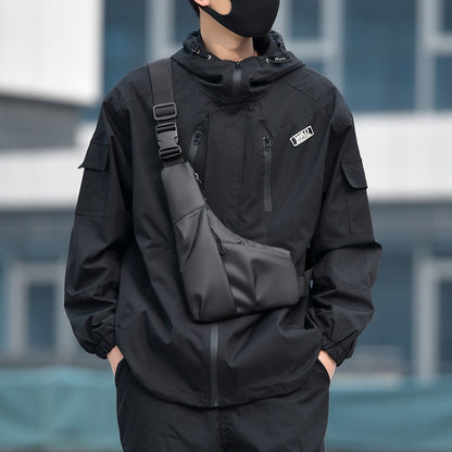 Multifunctional Fashion Trends Men's Bags High Quality Crossbody Shoulder Bag Solid Color New Messenger Bag Portable Chest Bag