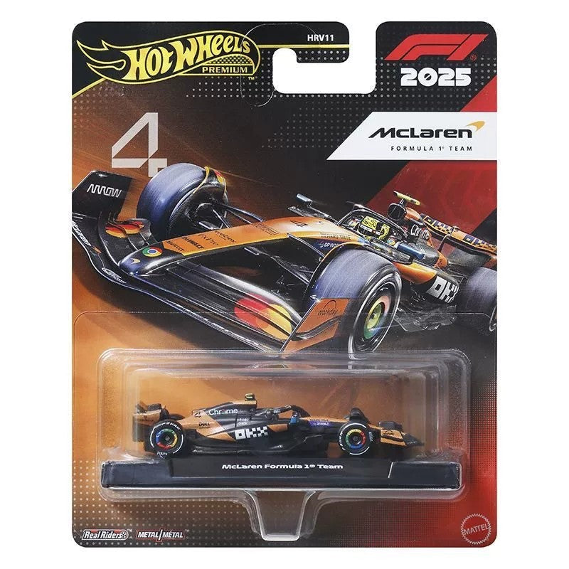 Novo Hot Wheels Premium 2025 F1 Racing Car Model Liga 1:64 Modelo Diecast Red Bull McLaren Mercedes Equipe Colecionável Veículo de Brinquedo