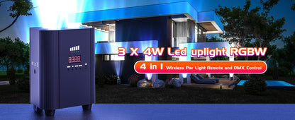 2PCS RGBW LED Battery Par Light 4-in-1 Dyeing Lights Wall Wash Light Stage Lighting Effect for Party Concert Wedding Theater