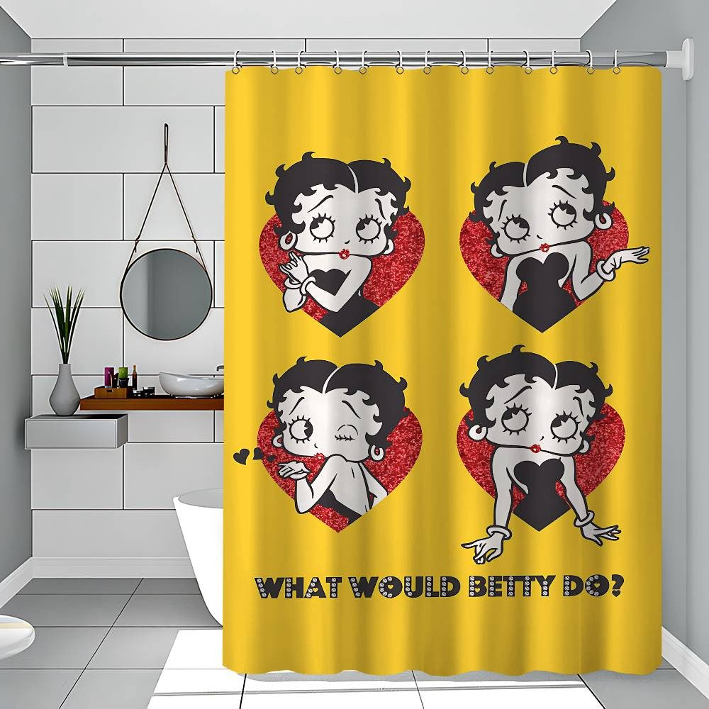 Cute B-Betty Boop Printing Bathroom Shower Curtain Polyester Waterproof And Mildew Proof Home Decoration Curtain