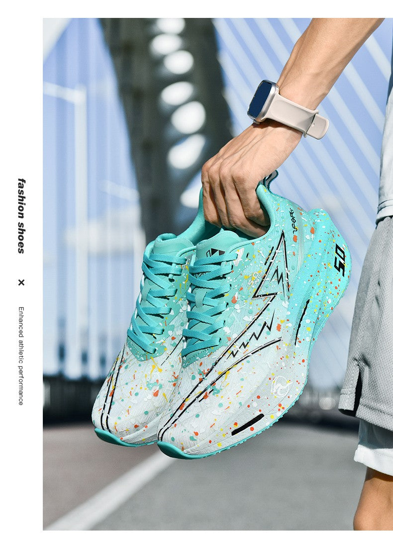 Air Cushion Carbon Plate Running Shoes Jogging Marathon Men Sports Breathable Lightweight Comfortable Nonskid Casual Sneakers