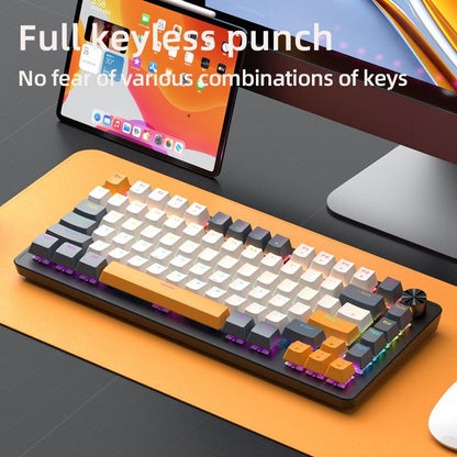 Teclado Mecânico com Fio 75% com Botão de Mídia, Teclado Gamer Preto APAYADO, Hot-Swap, Retroiluminação de Caractere Transparente com Teclas ABS