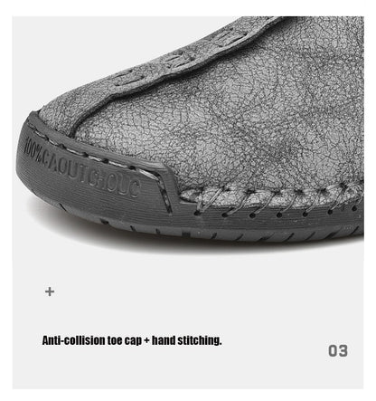 Handmade Leather Men Shoes Casual Slip On Loafers Breathable Leather Shoes Men Flats Hot Sale Moccasins Outdoor Shoes Plus Size