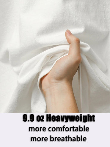 Dukeen 280g Heavyweight Long-Sleeved T-Shirt for Men 100% Cotton Shirts Oversized Solid Color Tops Plain Tees Men's Clothing