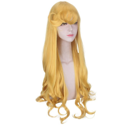 Movie Alola Princess Sleeping Beauty Yellow Hand Roll Cosplay Anime Wig Synthetic fiber wig