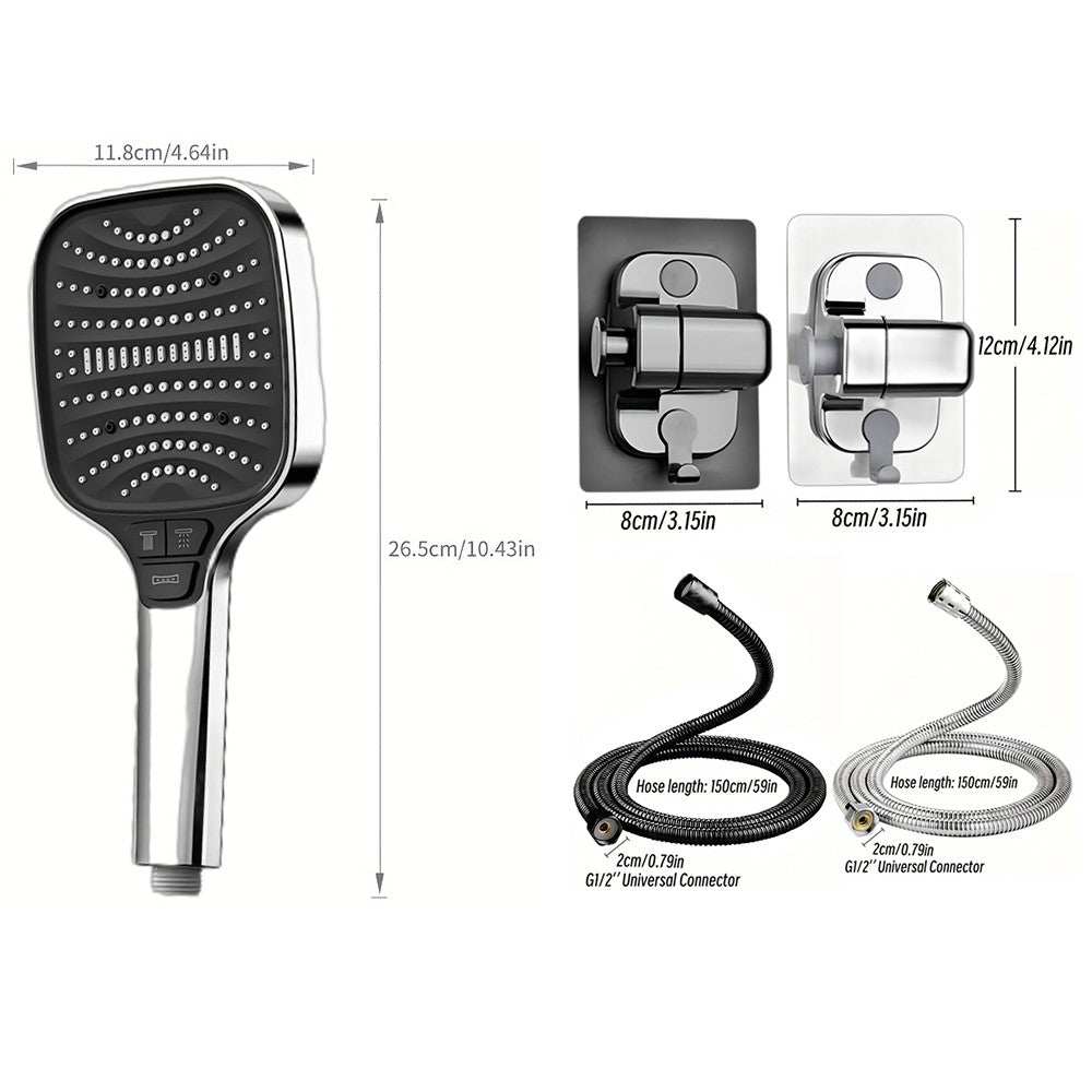 Chuveiro Turbo Pressurizado com 8 Modos, Painel Grande de 12cm, Chuveiro Econômico, Chuveiro com Filtro em ABS Reforçado à Prova de Explosão
