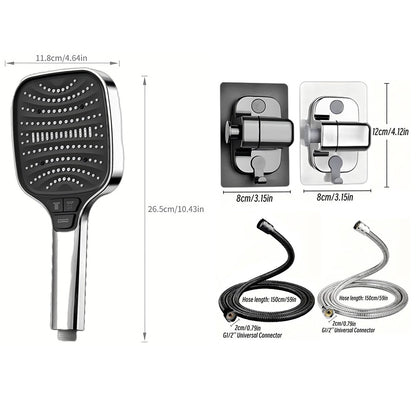Chuveiro Turbo Pressurizado com 8 Modos, Painel Grande de 12cm, Chuveiro Econômico, Chuveiro com Filtro em ABS Reforçado à Prova de Explosão