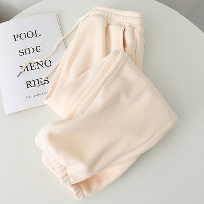 Winter Pants Women Unisex Loose Wide Leg Sweatpants High Waist Drawstring Comfortable Straight Baggy Sweatpants