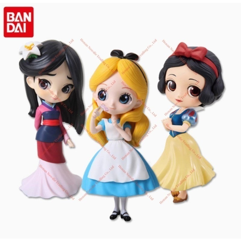 Em Estoque Bandai Qposket Branca de Neve Mulan Alice Coleção de Brinquedos Presentes