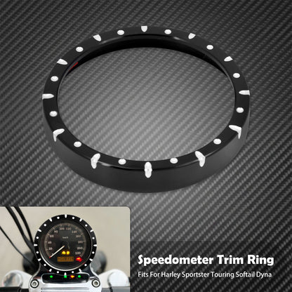 Acabamento do velocímetro de motocicleta Capa da moldura Billet CNC para Harley Sportster 883 1200 XL XR Iron Dyna Street Bob Low Rider
