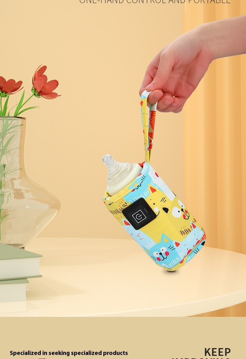 Cartoon Warm Milk Cover Three-level Heating Constant Temperature Bottle Cover Portable Universal Baby Bottle Insulation Cover