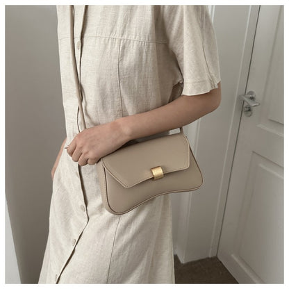 Simple Metal Buckle Handbag MessengerBag, Stylish and Versatile Shoulder Underarm Bag, Chic Baguette Bags for Women Daily Use