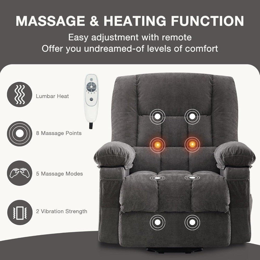 Power Lift Recliner Chair Recliners for Elderly with Heat and Massage Recliner Chair for Living Room with Infinite Position