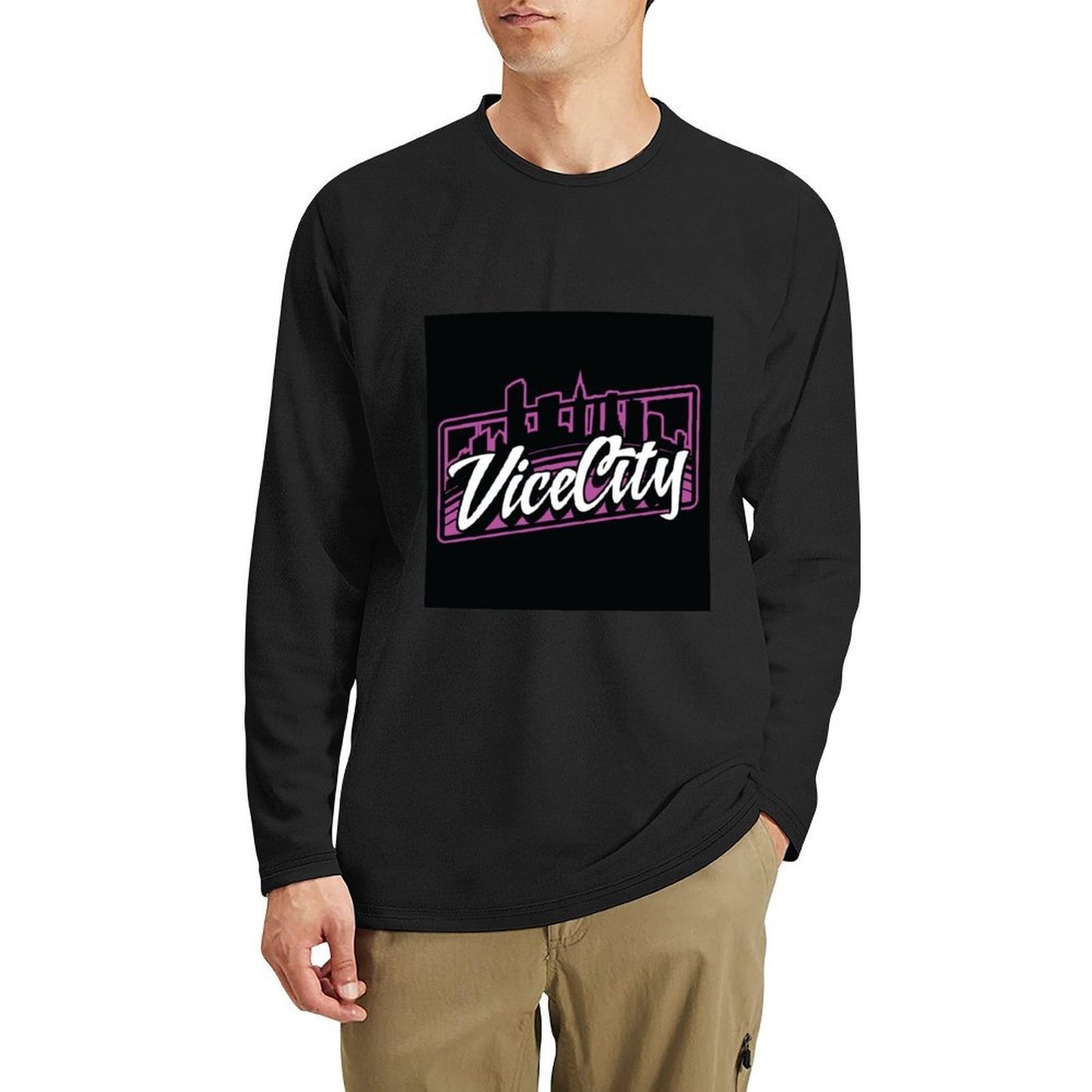 Vice City - Black GTA Edition Long T-Shirt sweat shirt oversized t shirts Men's t-shirt