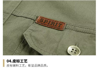 New Summer Men's Short Shirt Korean Casual Oversized Navy Blue Cargo Shirt Classic Retro Men Clothing Outdoor Sports Durable Top