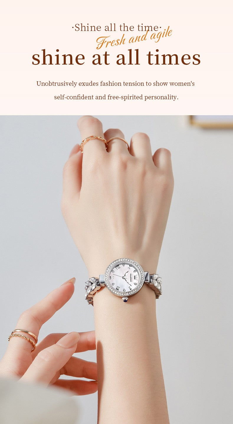OLEVS 9971 Women Watch Luxury Brand Quartz Watch Fashion Unique Design Diamond Mermaid Bracelet Dress Watch Women Elegant Watch