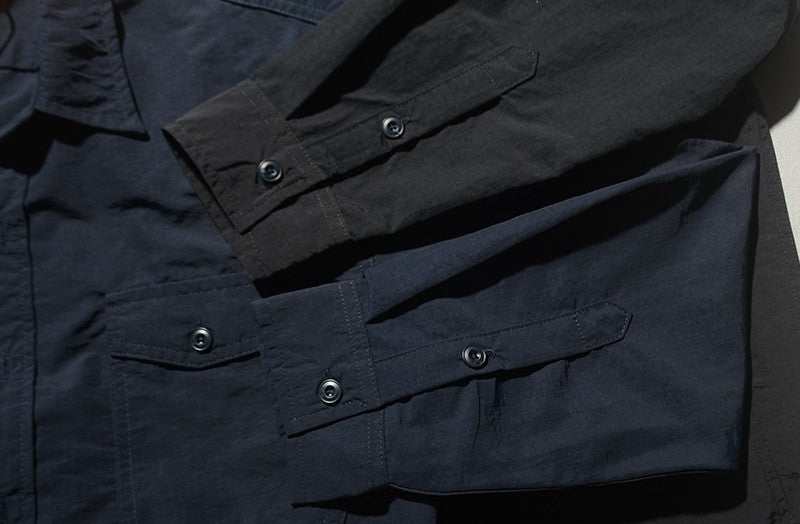 2025 Autumn New Japanese Retro Long-Sleeve Turn-down Collar Outdoor Cargo Shirt Men's Simple Fashion Loose Washed Casual Blouses