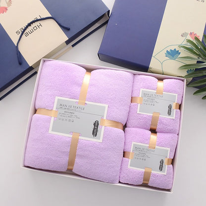 2PC Bath Towels Set Super Soft Highly Absorbent Quick-drying Coral Velvet Bath Towel For Adults Hotel & Spa Use