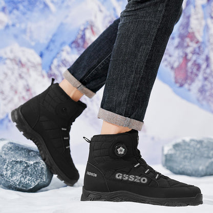 Winter New Swivel Buckle Fleece Waterproof Snow Boots Outdoor Non-slip and Wear-resistant