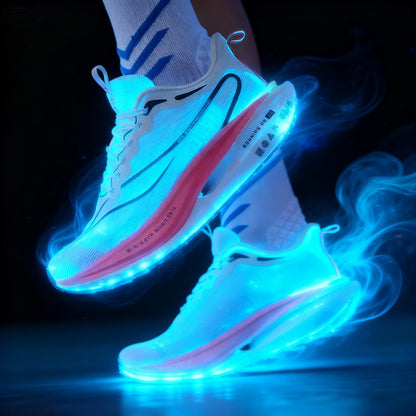 Air Cushion Carbon Plate Running Shoes Jogging Marathon Men Sports Breathable Lightweight Comfortable Nonskid Casual Sneakers