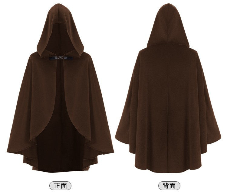 Medieval Retro Hooded Cloak Halloween Grim Reaper Wizard Cosplay Cloak Versatile Costume Accessory Cosplay Costume for Women Men