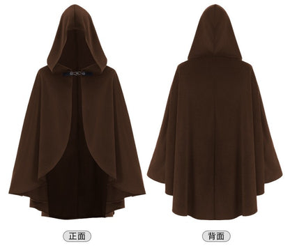 Medieval Retro Hooded Cloak Halloween Grim Reaper Wizard Cosplay Cloak Versatile Costume Accessory Cosplay Costume for Women Men