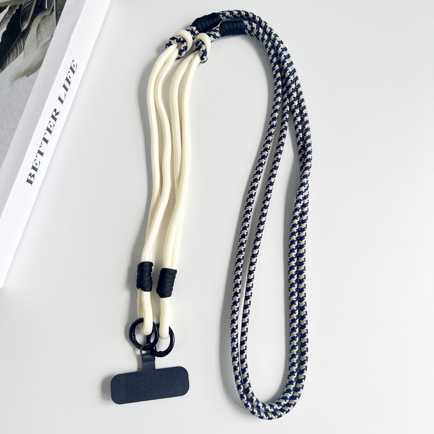 Personalized Trend Double Color Mobile Phone Universal Lanyard Diagonal Span Long Rope Shoulder Strap Rope Fashion Safety Rope