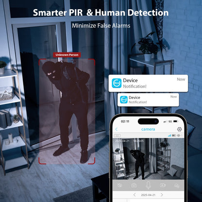 Mini 4G Wireless Security Camera with SIM Card, Battery Powered, Night Vision, Human Detection, Indoor Outdoor Use Mini Cam