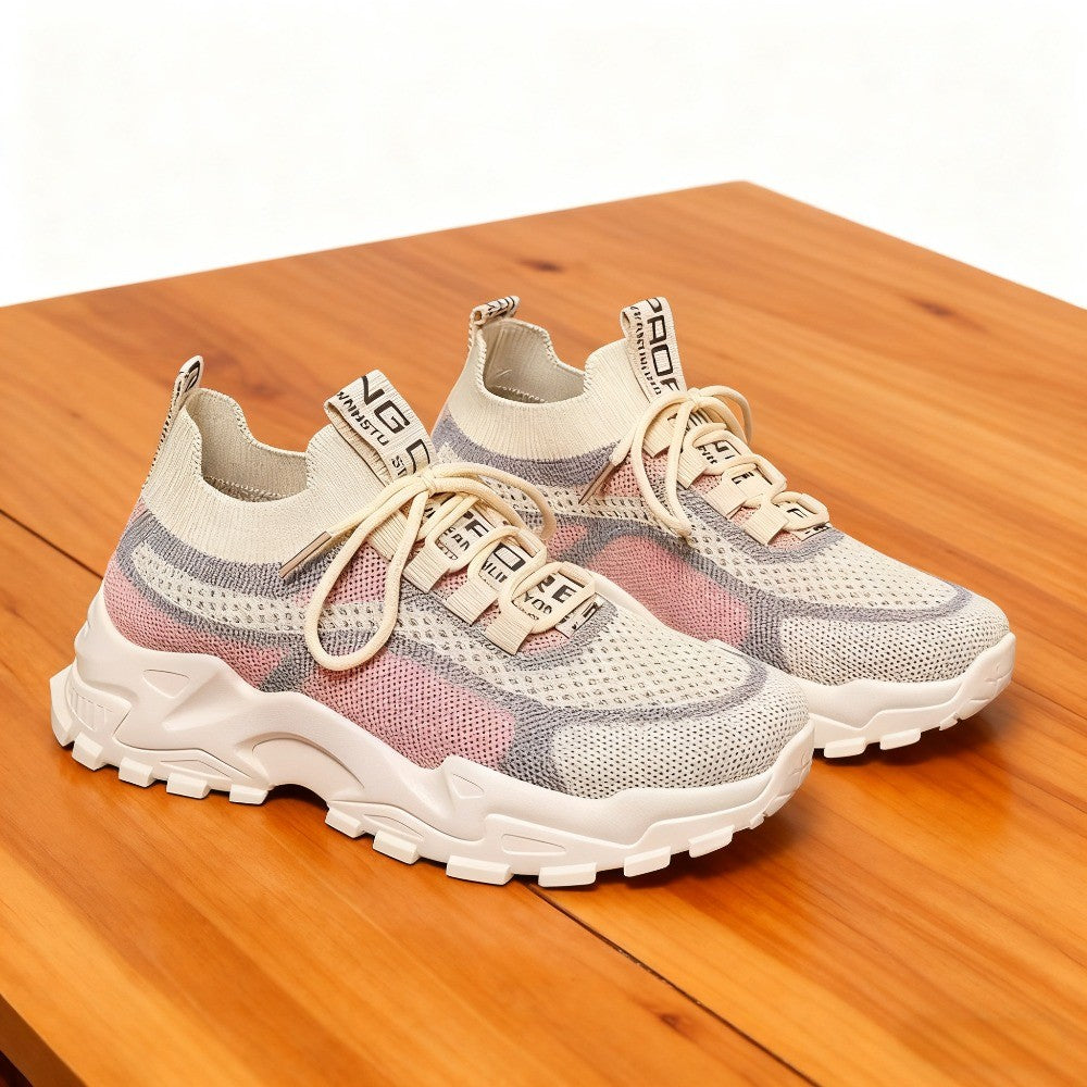2026 New Women's Dad shoes Breathable Me Running shoes Faionable Casual Sports Sneakers Flat Bot round Toe Plastic Sole