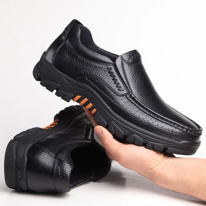 Genuine Leather Shoes Men Brogues Soft Cow Leather Men Casual Shoes New Male Footwear Black Brown Slip-on A2088