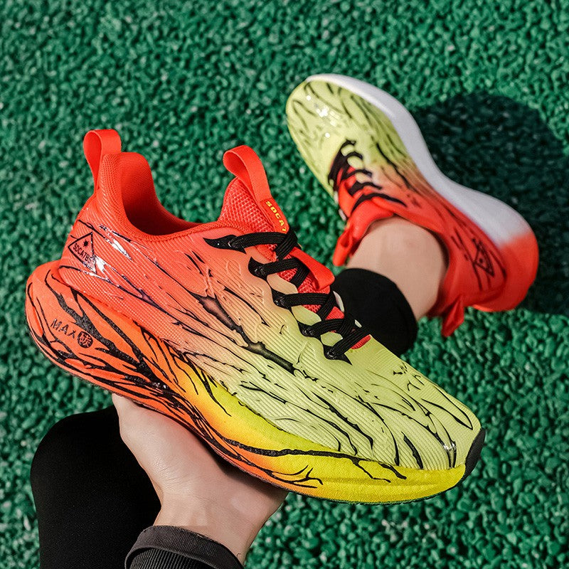 Unisex Running Shoes Breathe Mesh Fashion Lace Up Mens Womens Sneakers Cushioning Thick Sole Outdoor Tennis Shoes for Men Women