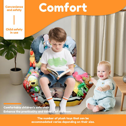 Plush Toy Stuffed Bean Bag Clear Sofas Chair Cover Large Zipper Lazy Seat Storage Child Adult Tatami No Filler Included