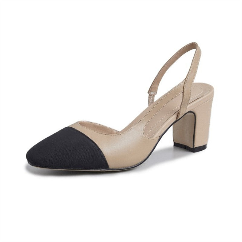 Plus Size New Summer Party Thick Heel Genuine Leather Sandals 6.5 cm High Heel Women Shoes