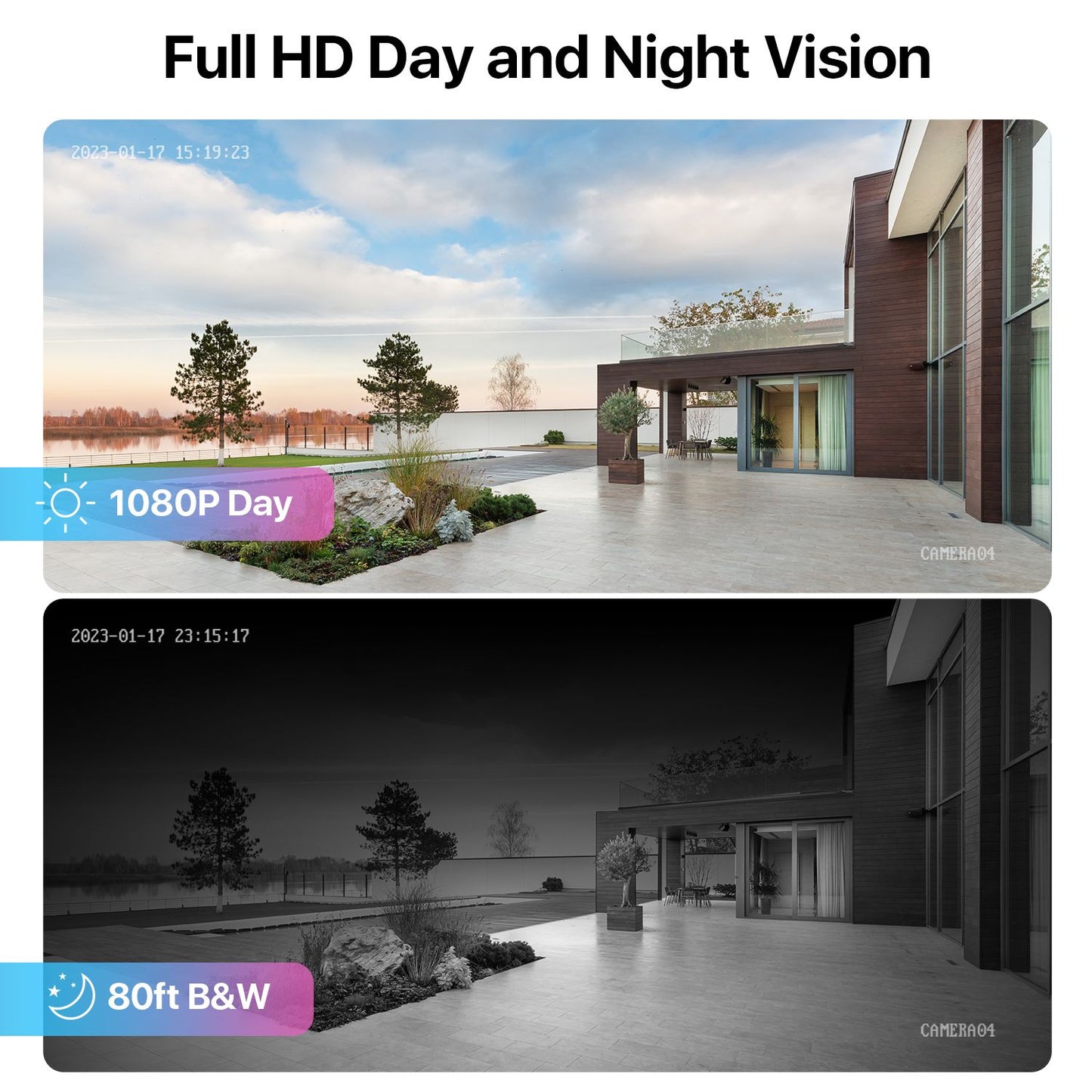 ZOSI 1080P 4 Pack HD TVI Security Cameras Outdoor Indoor Weatherproof Bullet Surveillance Camera for Analog CCTV DVR System