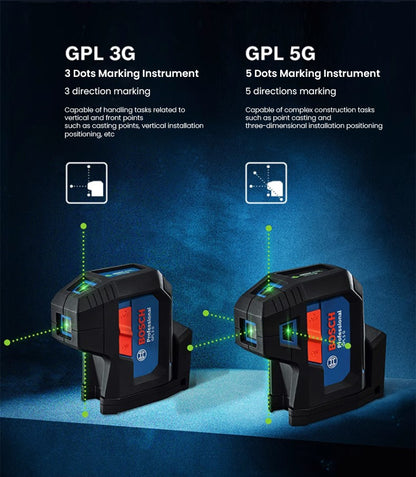 Laser Bosch GPL 3G 3 Pontos Nivelamento Automático GPL 5G 5 Pontos Nível a Laser de Alinhamento Instrumento Profissional Laser de Pontos Verde
