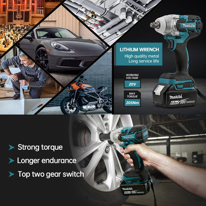 Makita DTW285 Chave de Impacto Elétrica Sem Escova Sem Fio 320N.M Torque Chave 1/2' Ferramentas Elétricas Compatíveis sem Bateria 18V