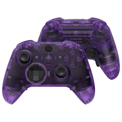 eXtremeRate Clear Full Set Shell w/Buttons Replacement Faceplate Back Plate for Xbox Elite Series 2 Core Controller - Model 1797
