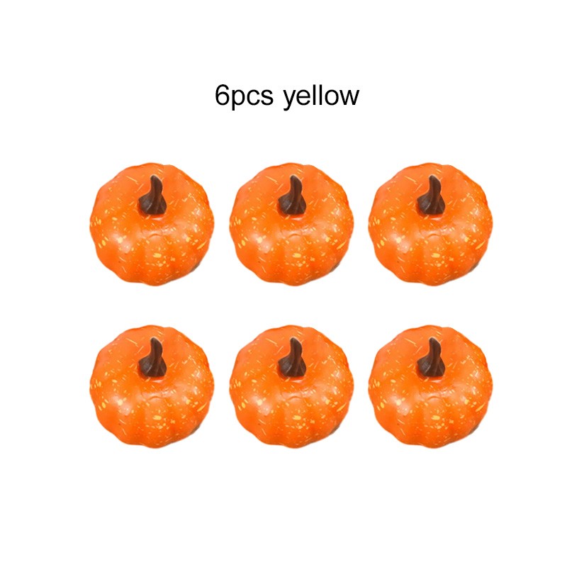 6/12pcs Simulated Pumpkin Decoration 5.5cm Vegetable Model Yellow / White Halloween Family Party Atmosphere DIY Decorations TMZ
