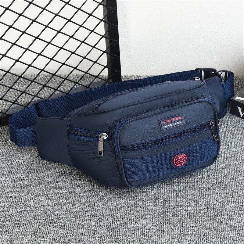 Unisex Multifunctional Waist Bag Large Capacity Waterproof Oxford Business Pack Trendy Crossbody Chest Bag for Travel Work