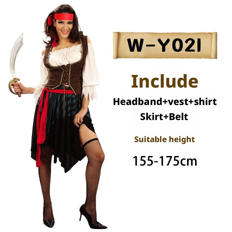 Pirate Costumes for Women Men Adult Halloween Male Captain Jack Sparrow Costume Pirates of the Caribbean Cosplay Clothes Set