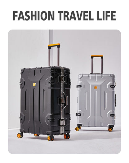Large Capacity Aluminum Frame Luggage Suitcase with Wheels Travel Bag Durable And Wear-Resistant 20-28 Inch Rolling Suitcase