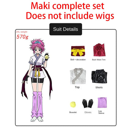 Machi Komacine Cosplay Costume Pink Wig Halloween Carnival Costumes for Women Anime Cosplay Outfits Dress