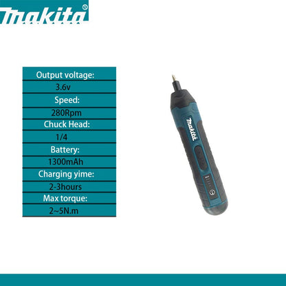 Furadeira/Parafusadeira Elétrica Sem Fio Makita - Furadeira Elétrica Recarregável de 1300 mAh Ferramenta de Desmontagem Multifuncional
