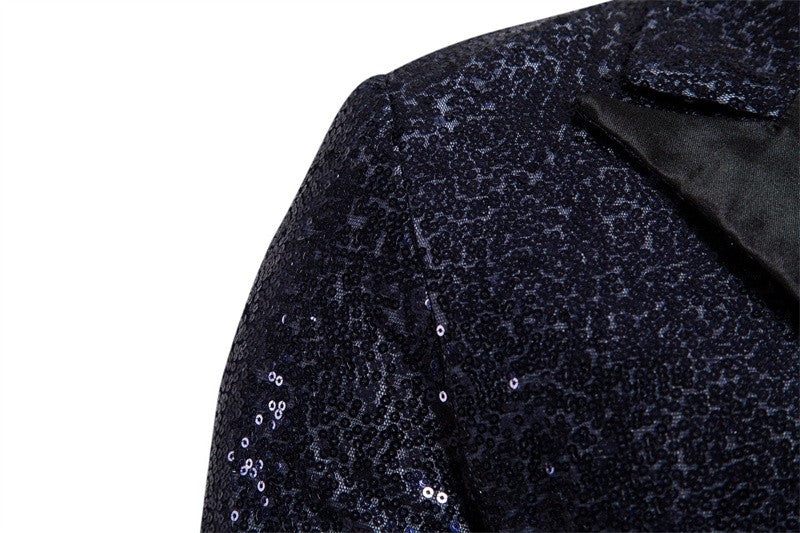 Fashion Men Luxurious Sequin Suit Jacket Green / Silver Men's Bar KTV Stage Dress Male Blazer Coat