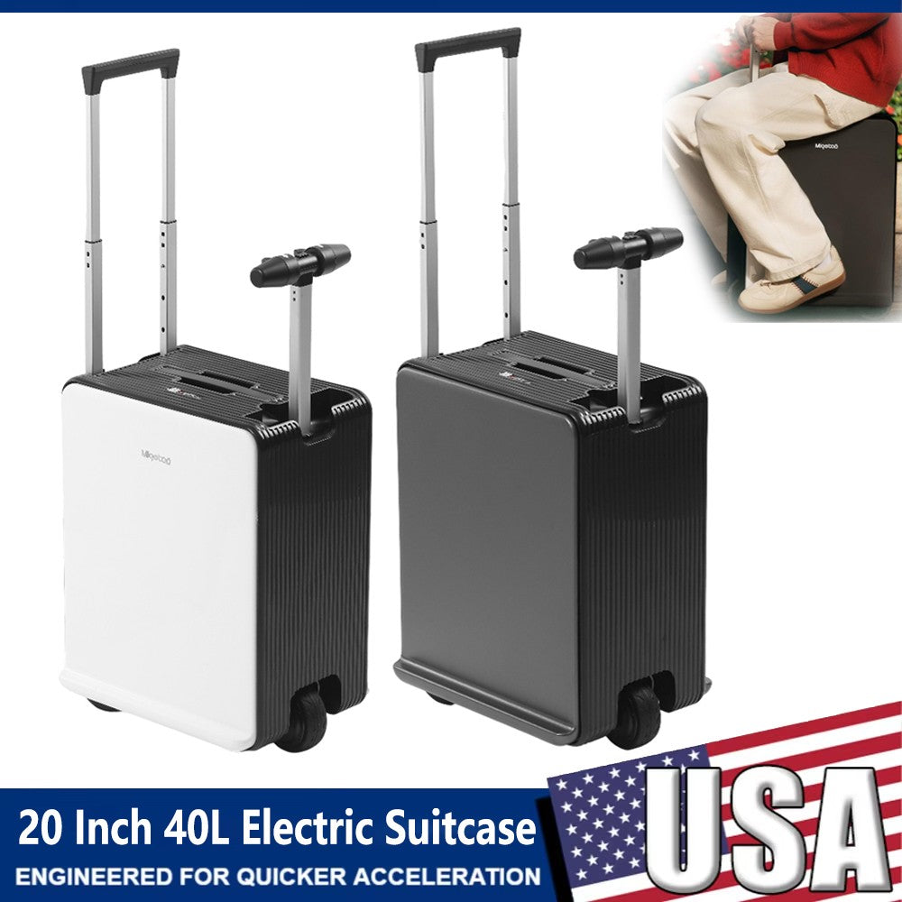 Mala Elétrica 20 Polegadas 40L Grande Capacidade Com Rodas Para Embarque e Trava TSA Para Homens E Mulheres, Bagagem De Viagem Com Rodas E Possibilidade De Andar