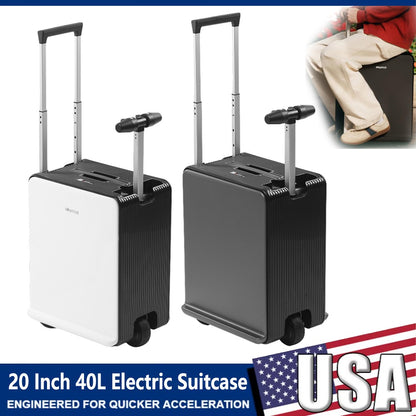 Mala Elétrica 20 Polegadas 40L Grande Capacidade Com Rodas Para Embarque e Trava TSA Para Homens E Mulheres, Bagagem De Viagem Com Rodas E Possibilidade De Andar