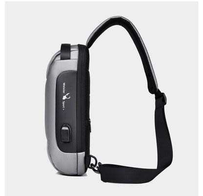 2023 Men's Chest Bag Waterproof Crossbody Bag Multifunction Anti-theft Travel Bags Shoulder Bag Male USB Charging Pouch for Man