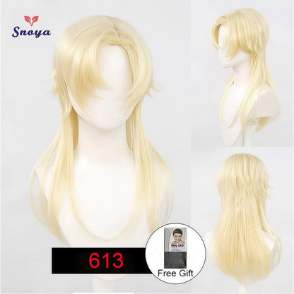 Snoya Versatile Long Synthetic Wolf Tail Cosplay Wig Suitable for Cosplay Parties Halloween Gaming And Anime Red Purple Yellow