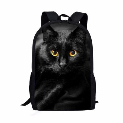 Mochilas de cadernos populares de gato da moda Mochilas escolares para alunos Mochilas para laptop de meninos/meninas à prova d'água de Oxford com estampa 3D