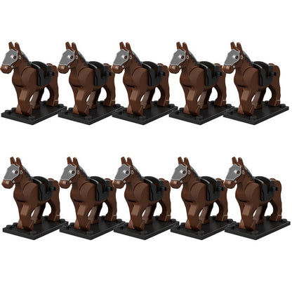 Blocos de Montar Zoológico Medieval Acessórios de Personagens Montarias Animais Cervos Elefantes Camelos Lobos Cavalos de Guerra Tijolos Brinquedos Presentes K080